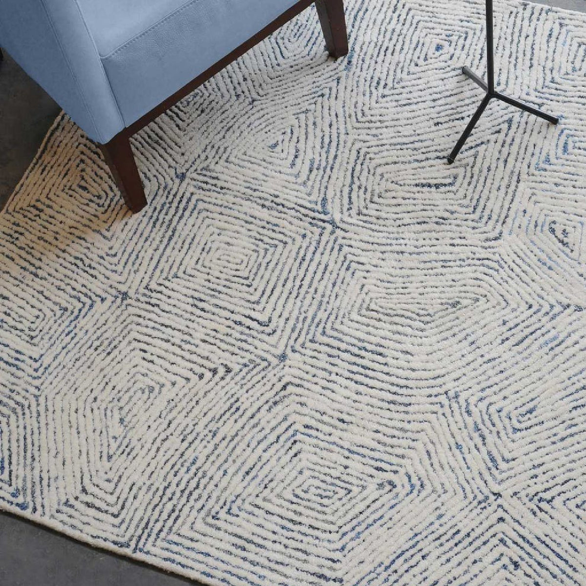Hand-Tufted Wool & Denim Rug | Uttermost Maze