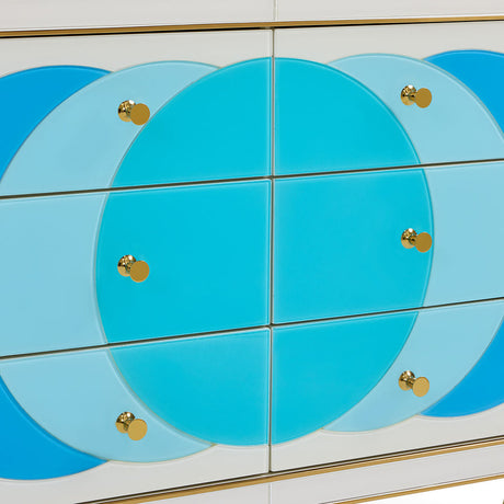 Blue Glass Panes Credenza | Jonathan Adler Ultramarine | Oroa.com