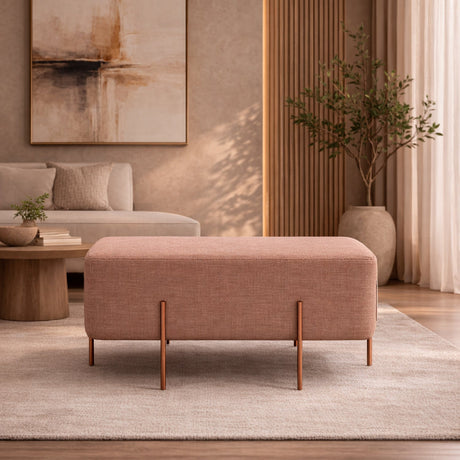 Brown Fabric Pocket Ottoman | OROA Modern Adler