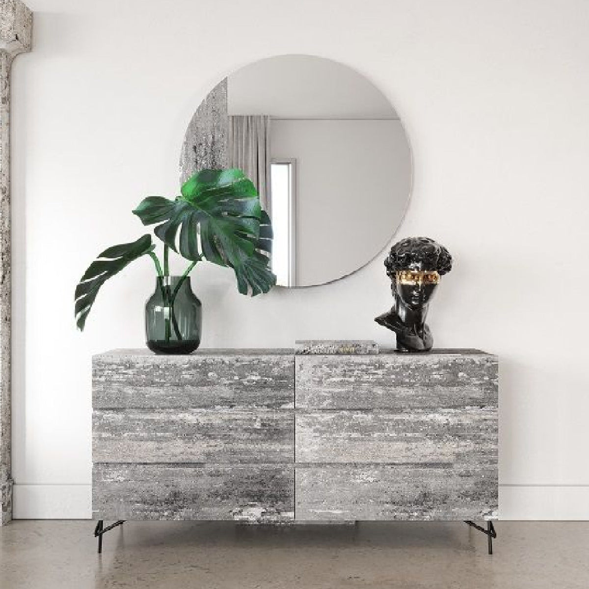 Gray Wooden 6-Drawer Dresser | OROA Modern Aria