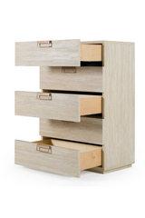 5-Drawer Travertine Chest | OROA Modern Lago | Oroa.com