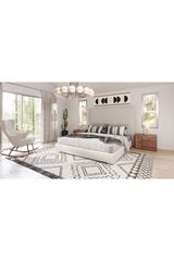 Beige High-Headboard Queen Bed | OROA Modern Nova | Oroa.com