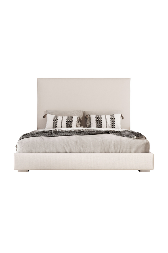Beige High-Headboard Queen Bed | OROA Modern Nova | Oroa.com