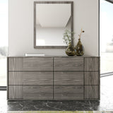 6-Drawer Gray Elm Dresser | OROA Modern Asus
