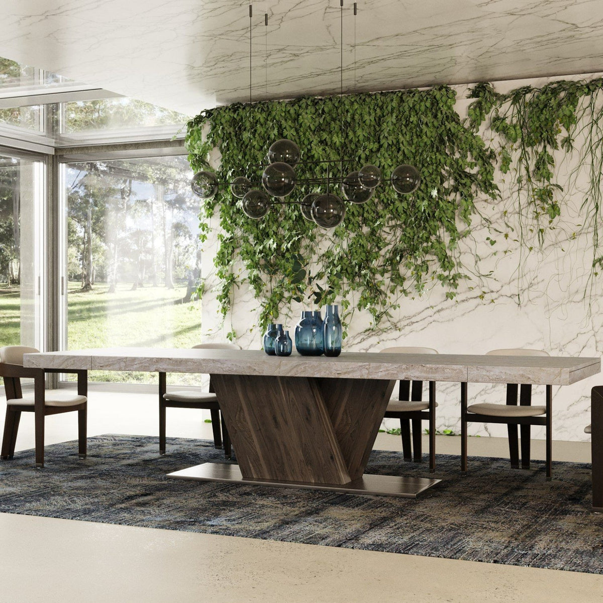 Pecan Elm Extendable Dining Table | OROA Modern Cairo
