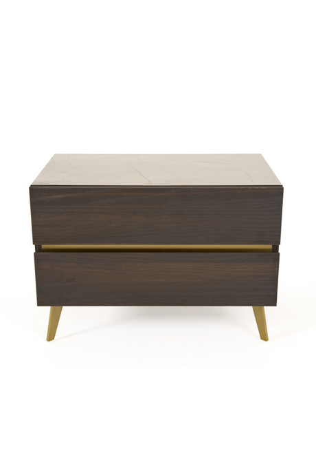 Velondra - Modern Eucalypto + Marble Bed with Two Nightstands | Oroa.com