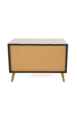 Velondra - Modern Eucalypto + Marble Bed with Two Nightstands | Oroa.com