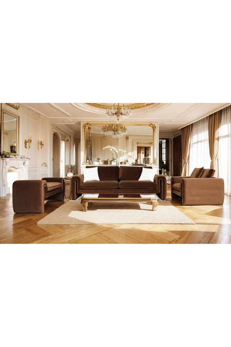Brown Velvet Lounge Chair | OROA Modern Bentley | Oroa.com