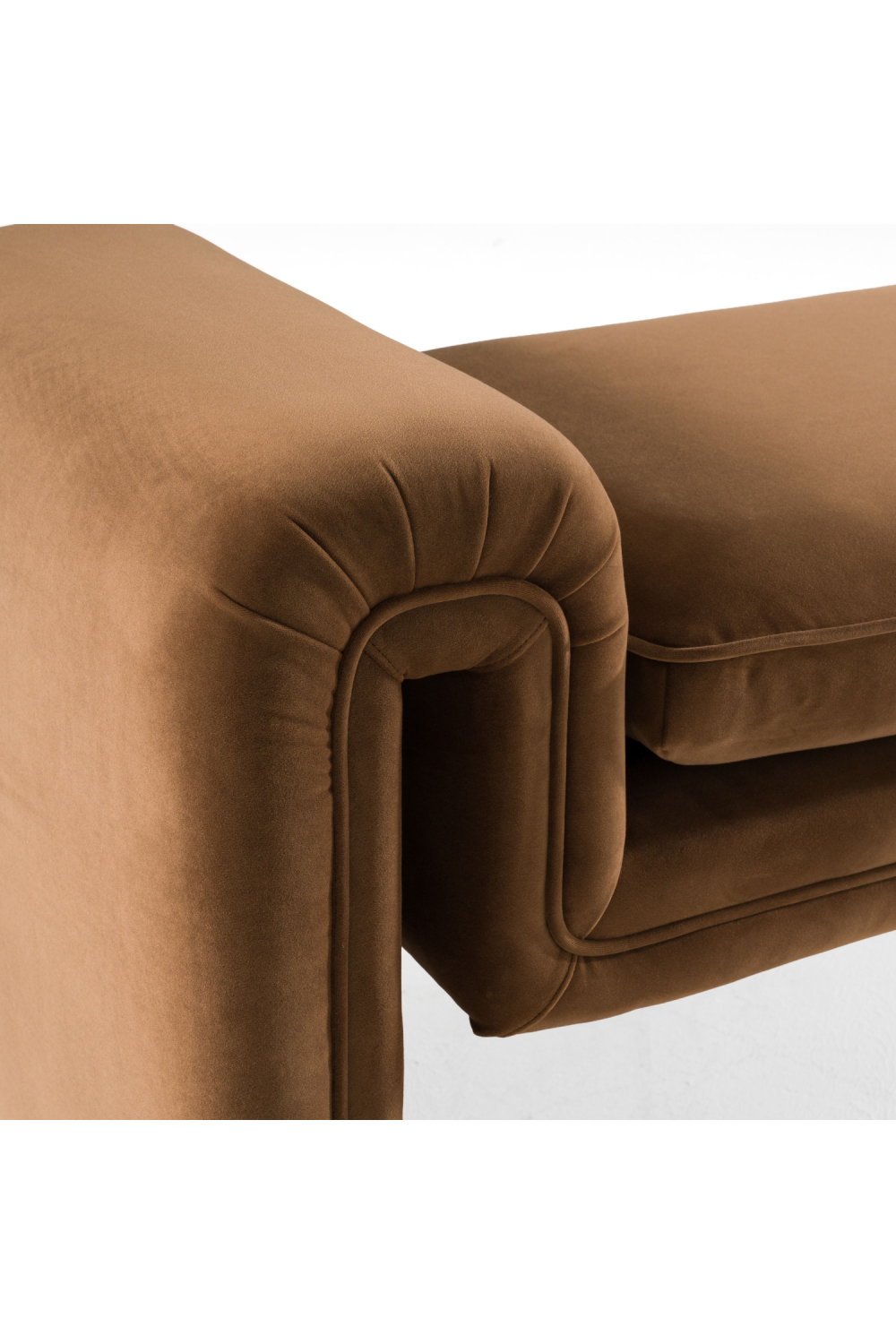 Modern or European furniture - Brown Velvet Bench - link to oroa.com