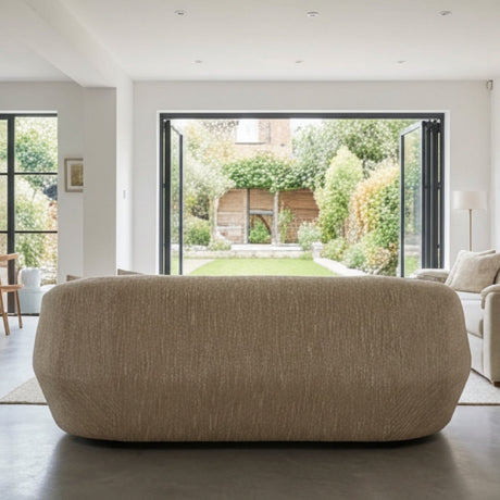 3 Seater Beige Fabric Sofa | OROA Modern Belinda