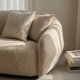 3 Seater Beige Fabric Sofa | OROA Modern Belinda