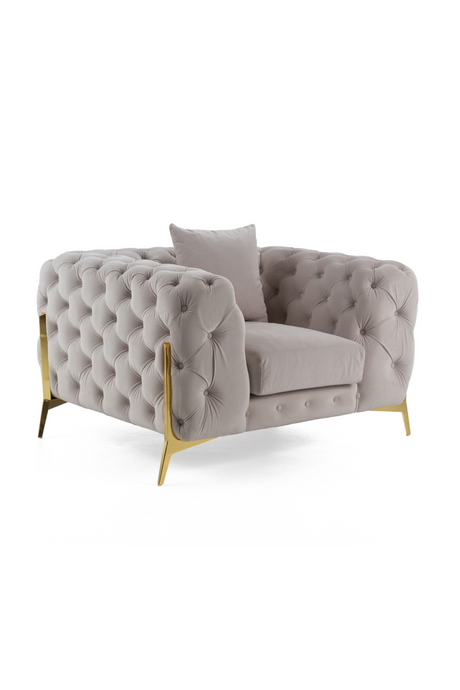Button-Tufted Velvet Lounge Chair | OROA Modern Clarice | Oroa.com