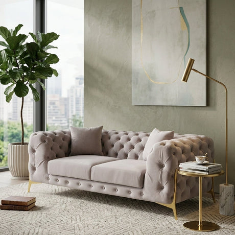 Button-Tufted Velvet Loveseat | OROA Modern Clarice