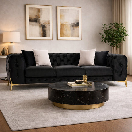Button-Tufted Velvet Sofa | OROA Modern Clarice