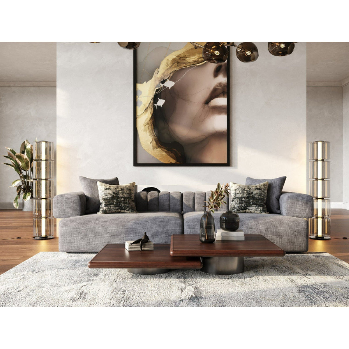 Square-Armed 2-Piece Sofa | OROA Modern Moreno