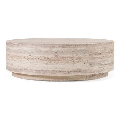 Round Travertine-Inspired Coffee Table | Oroa Modern Roma | Oroa.com