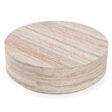 Round Travertine-Inspired Coffee Table | Oroa Modern Roma | Oroa.com