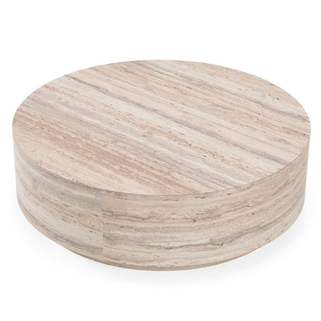 Round Travertine-Inspired Coffee Table | Oroa Modern Roma | Oroa.com