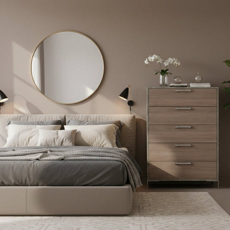 Brown Oak 5-Drawer Chest | OROA Modern Boston | Oroa.com