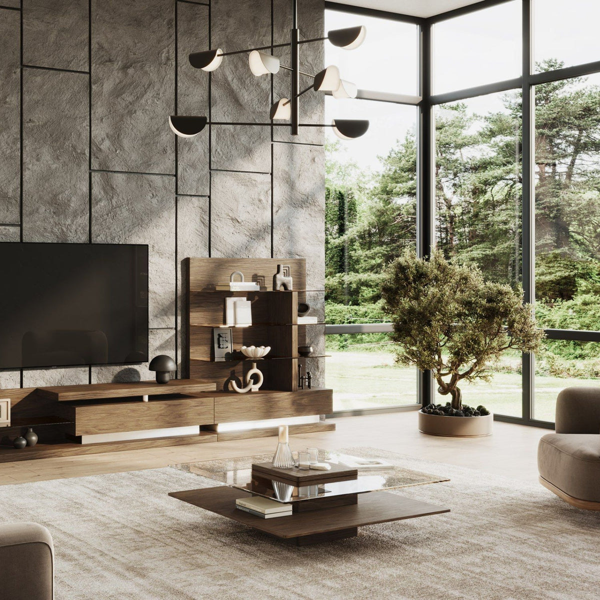 Glass & Wood Coffee Table | OROA Modern Clarion | Oroa.com