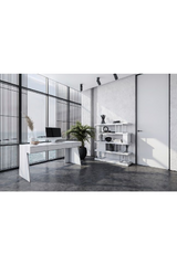 Glossy White 3-Drawer Desk | OROA Modern Chelsey  | Oroa.com