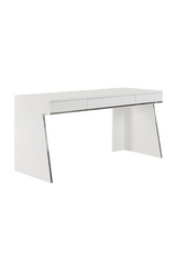 Glossy White 3-Drawer Desk | OROA Modern Chelsey  | Oroa.com