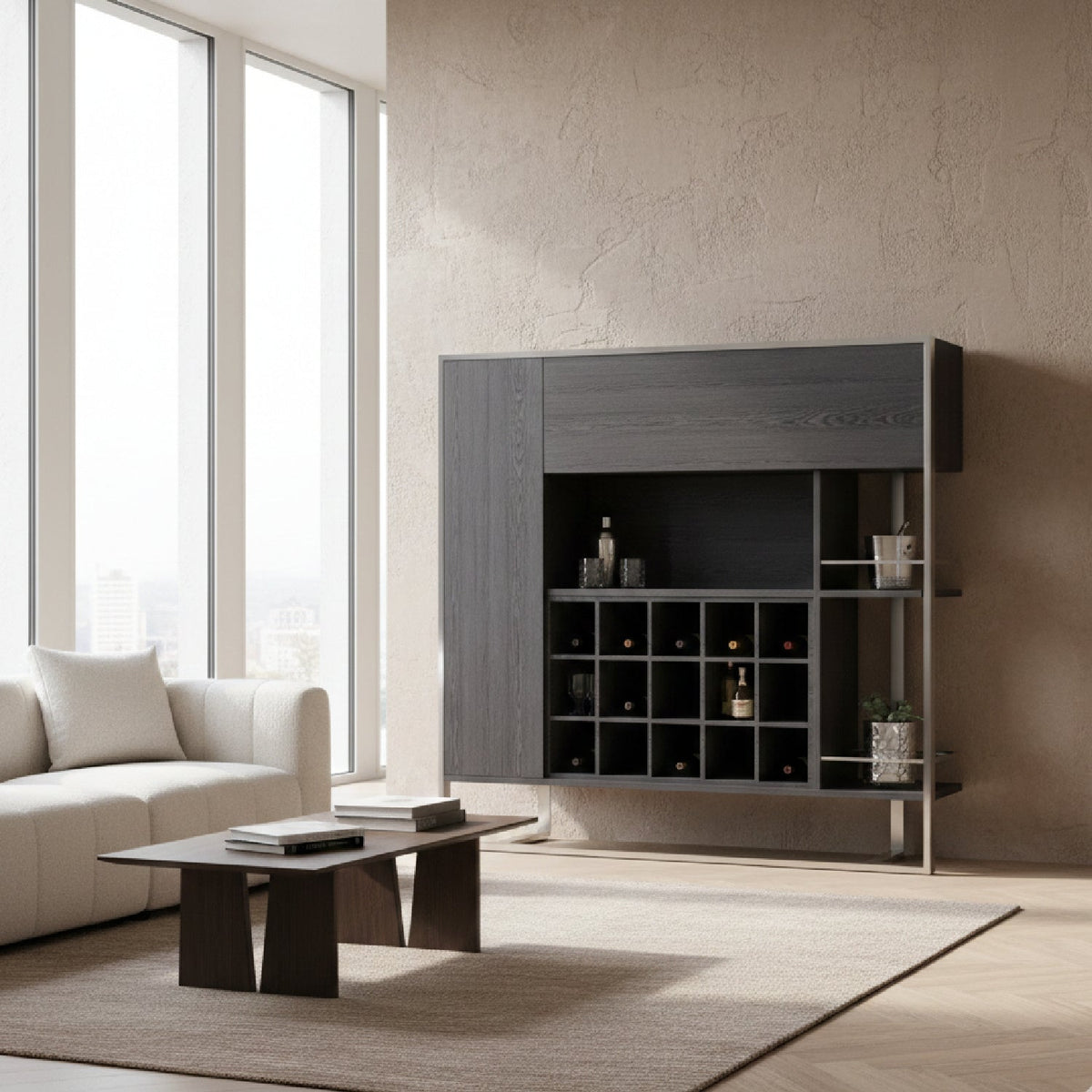 Gray Elm Wine Cabinet | OROA Modern Fauna