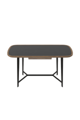 Black Glass 1-Drawer Desk | OROA Modern Girard | Oroa.com