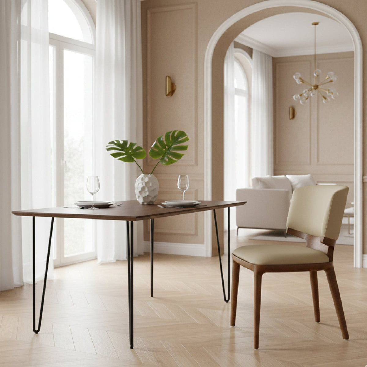 Vegan Leather Contemporary Dining Chairs (2) | OROA Modern Stanley