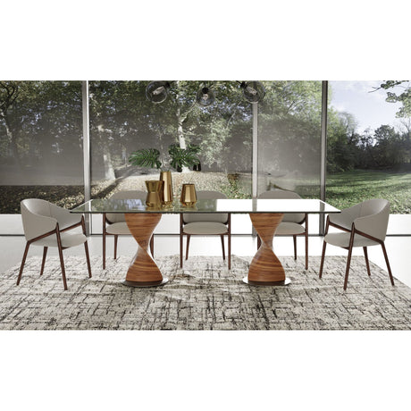 Twisted Wood Base Dining Table | OROA Modern Cleveland