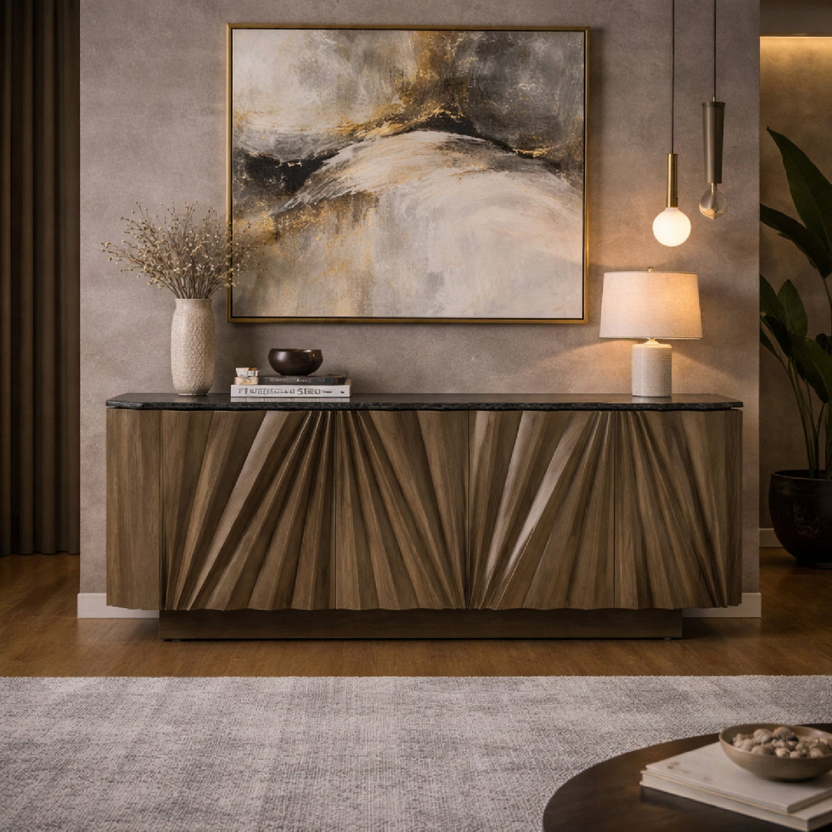Gray Ash Wood Sideboard | OROA Modern Byer