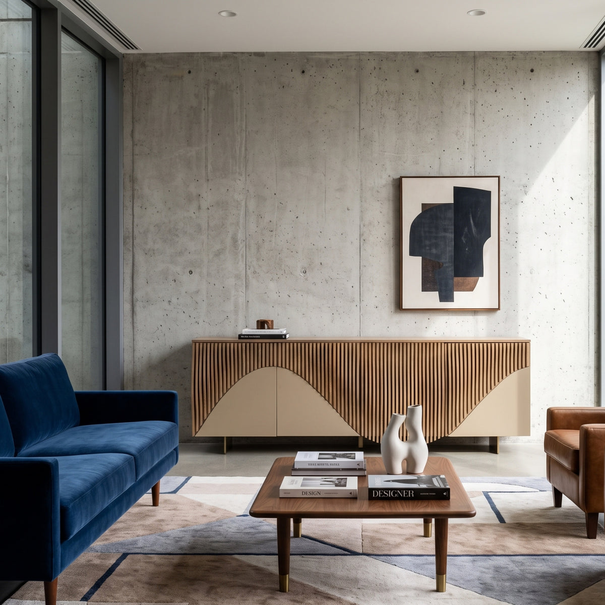 Wooden Wavy-Fluted Sideboard | OROA Modern Pangea