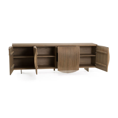 Wooden Wavy-Fluted Sideboard | OROA Modern Pangea