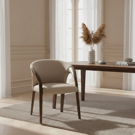 Vegan Leather Curved Dining Chair | OROA Modern Wynetta