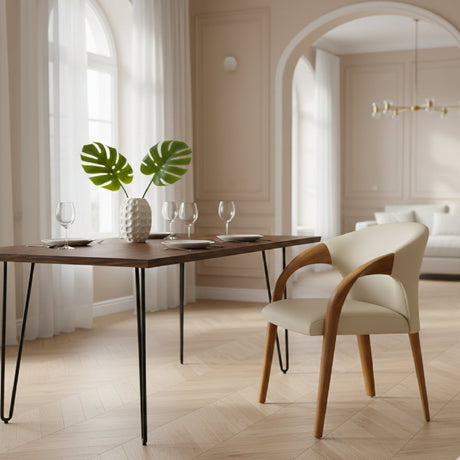 Light Gray Leather Dining Chair | OROA Modern Wynetta