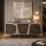 Gray Wooden 3-Door Sideboard | OROA Modern Wynetta