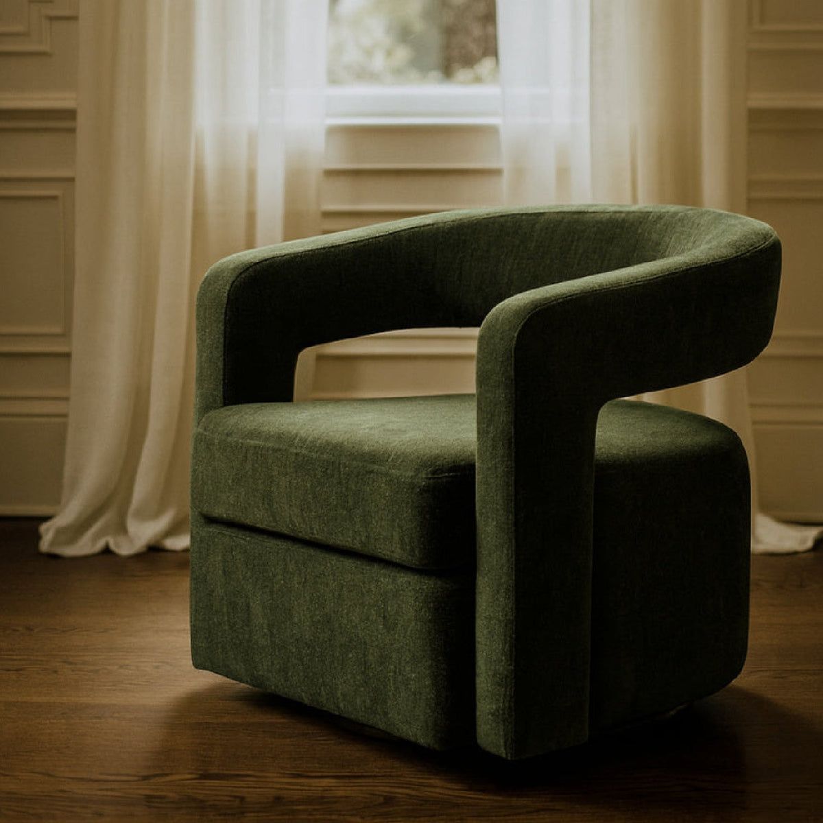 Green Swivel Accent Chair | OROA Modern Ryan