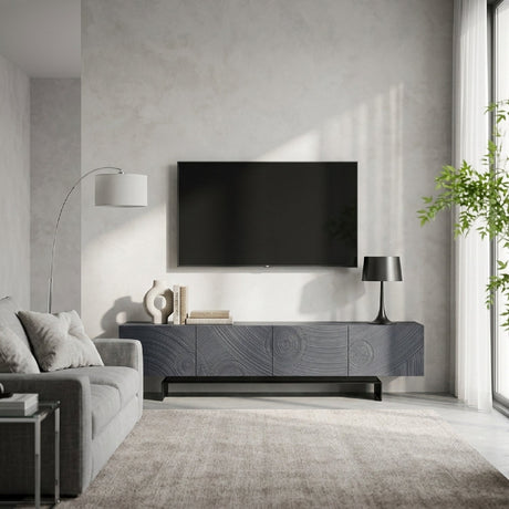 Black Ash 4-Door TV Stand | OROA Modern Cirque