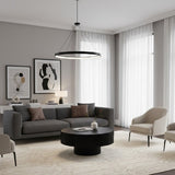 Ribbed Wooden Round Coffee Table | OROA Modern Pierre
