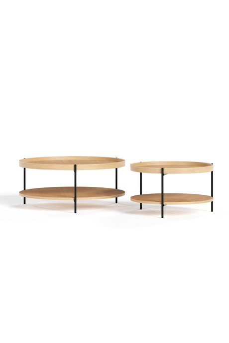 Round Wooden 2-Layer Coffee Table M | OROA Modern Savoy | Oroa.com