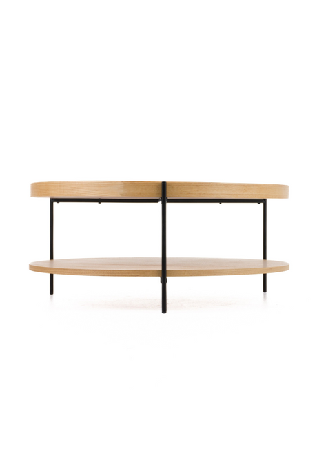 Round Wooden 2-Shelf Coffee Table | OROA Modern Savoy | Oroa.com