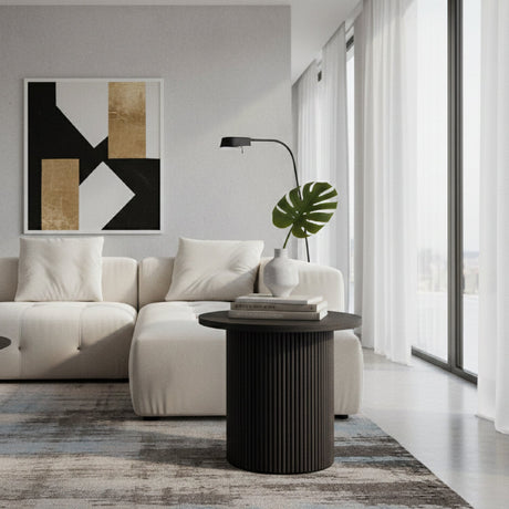 Black Ash Round End Table | OROA Modern Rawlins