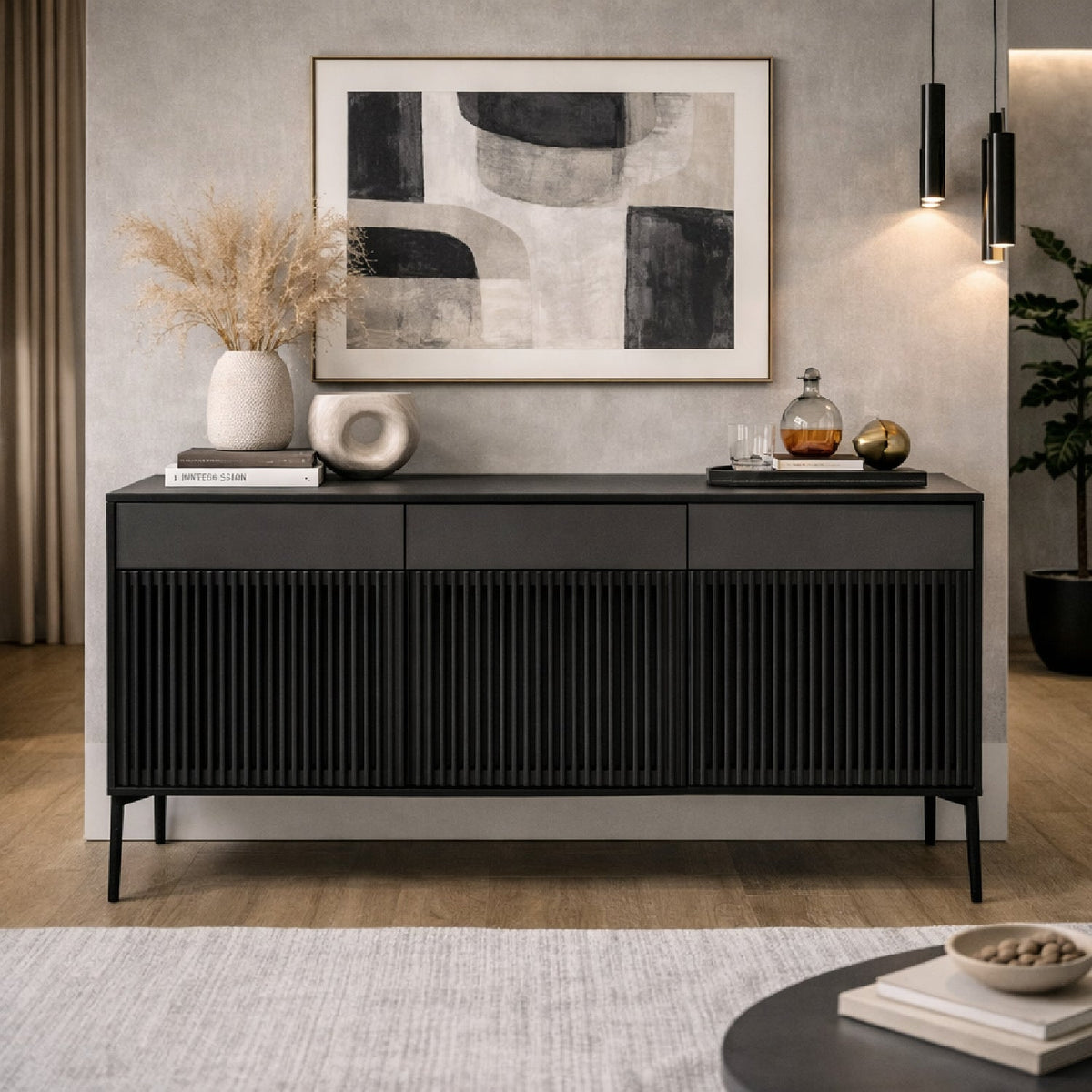 Black Oak Louvered Sideboard | OROA Modern Casper
