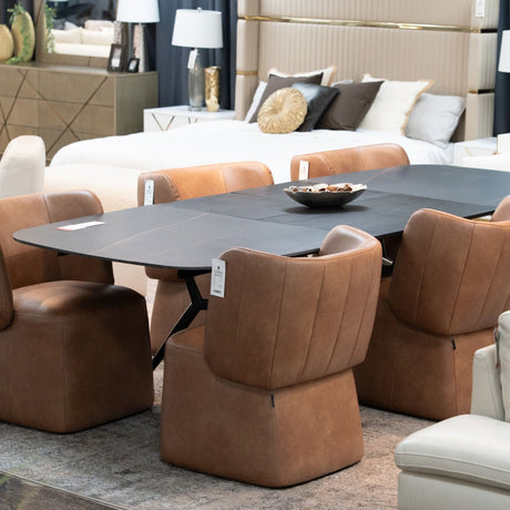 Black Ceramic Extendable Dining Table | OROA Modern Suzie