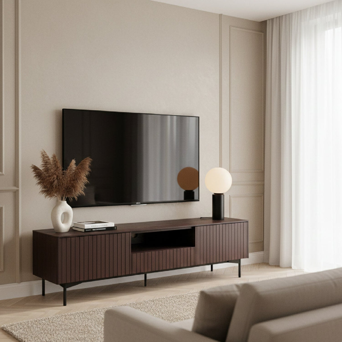 Smoked Ash TV Stand | OROA Modern Calhoun