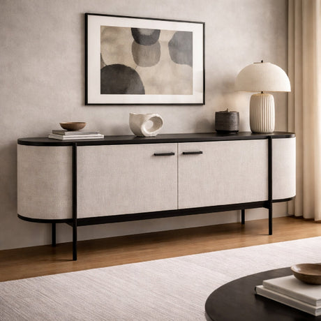 Beige Fabric 2-Door Sideboard | OROA Modern Hobart