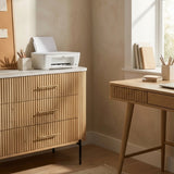 Fluted Mango Wood 6-Drawer Dresser | OROA Modern Cambridge
