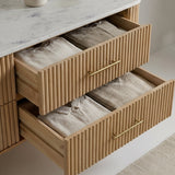 Fluted Mango Wood 6-Drawer Dresser | OROA Modern Cambridge