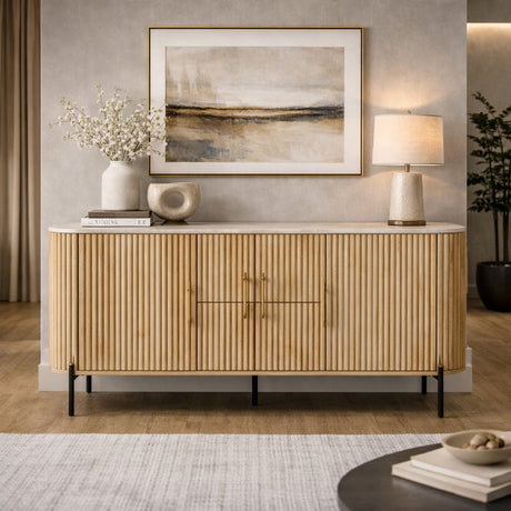 Fluted Mango Wood Sideboard | OROA Modern Cambridge