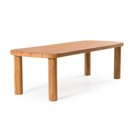 Outdoor Natural Teak Dining Table | OROA Modern Kamari